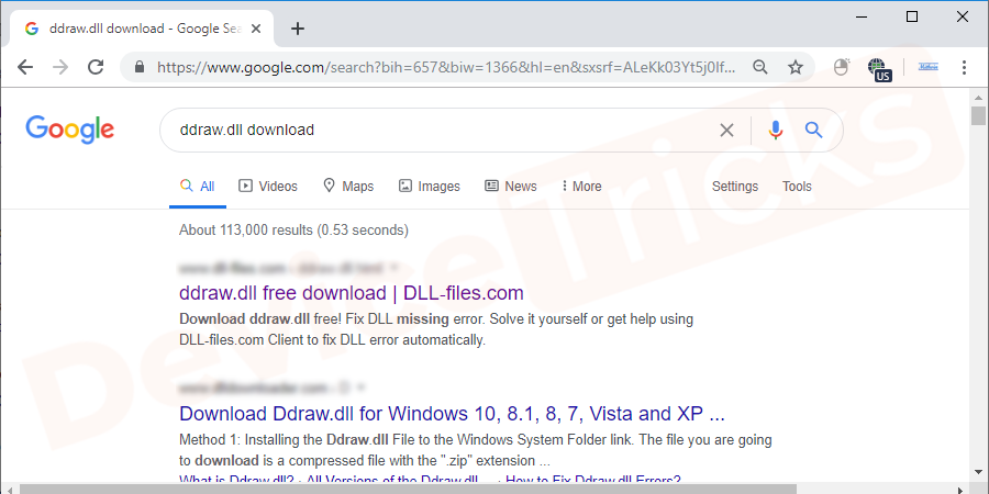 You have to open the browser, search for DirectX (ddraw download).