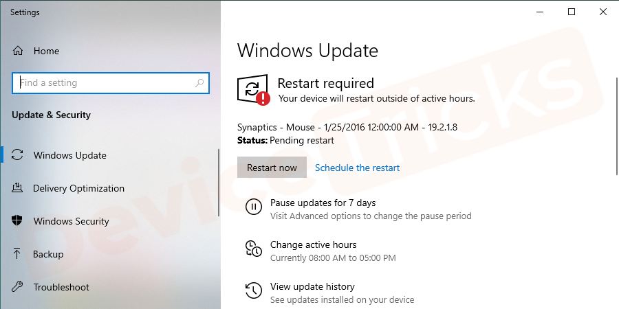 You can see the available options to complete the installation of Windows updates. Just go with the required action.