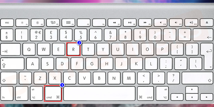 Wait for the device to restart but simultaneously press and hold the Command+R key.