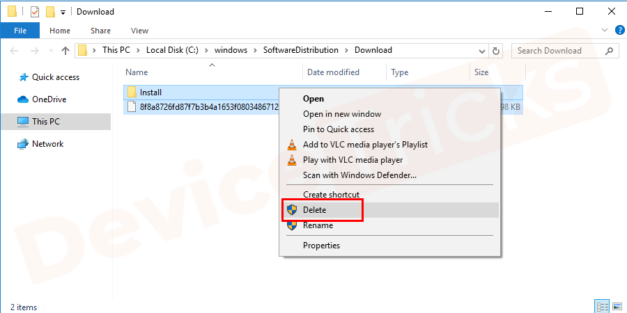 select all, right-click on it and then click on ‘Delete