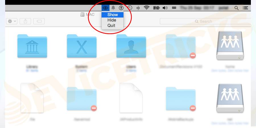 When you open the app, its small icon appears in Menu Bar. You have to click this icon and then choose to “show" option.