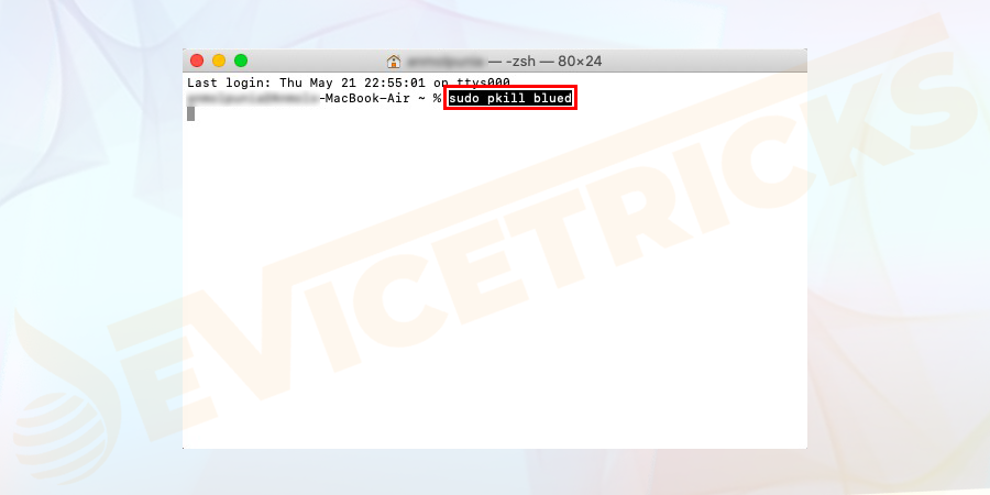 Open a new Terminal window, and then type the following command and press Enter.