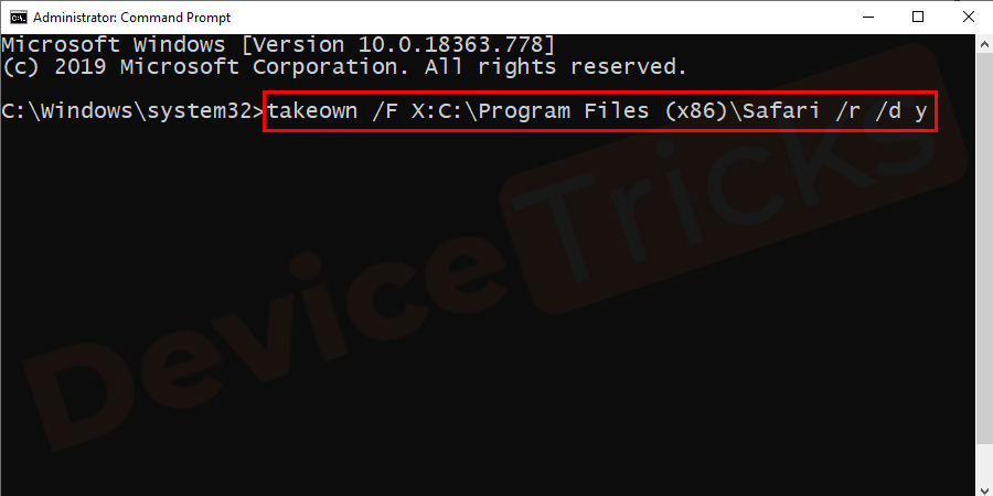 takeown /F X:\FULL_PATH_TO_FOLDER /r /d y