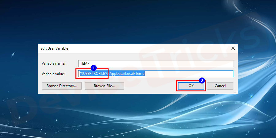 Here, you need to write a custom name within the variable area which is denoted by a % sign.