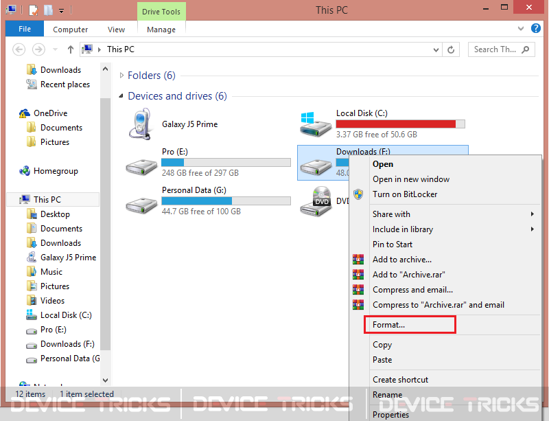 Quick Format the Peripheral Drive