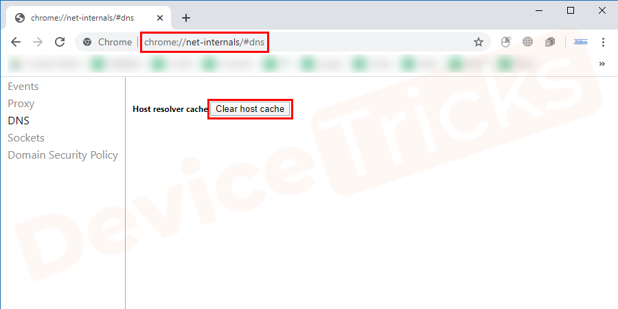 Click Clear Host Cache button.