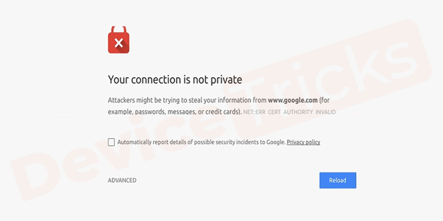 “Your Connection is Not Private”