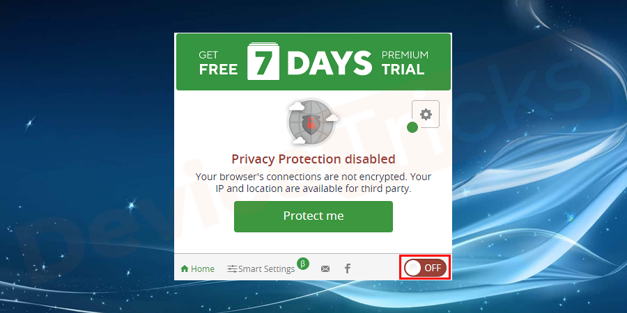 Disable VPN connection