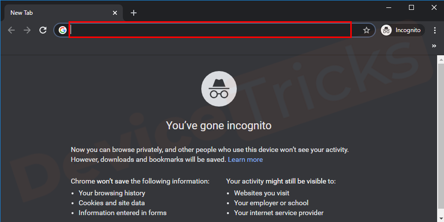 enter the same website address in the URL bar