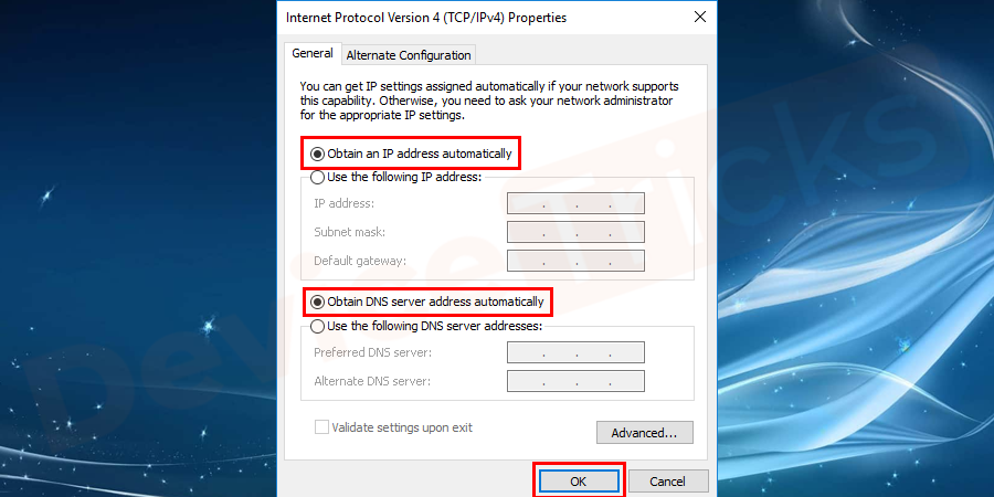 Under the networking menu, this connection uses the following item select internet protocol version 4 (TCP / IPv4). Click on the properties option