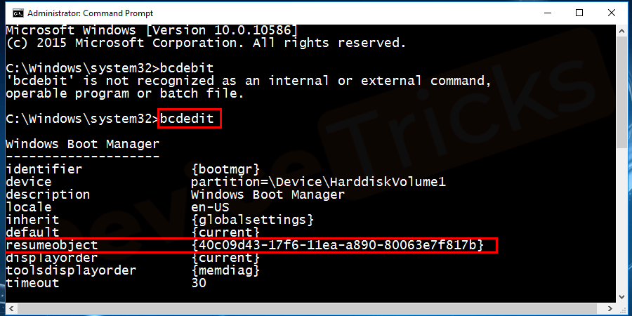 Navigate to resume object and note the number parallel to it.