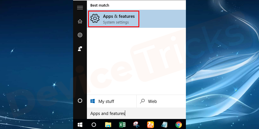 Press Windows + X key simultaneously and choose Apps and features from the list.