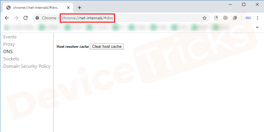 Type chrome://net-internals/#dns in the address bar.