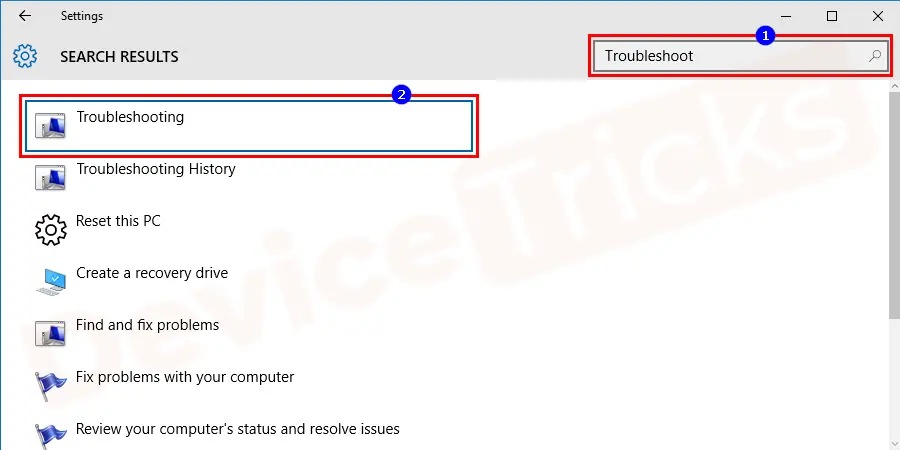Search for the troubleshoot and then select the same option from the shown result.