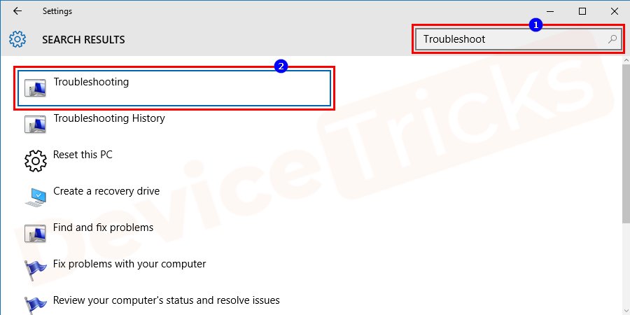 Search for the troubleshoot and then select the same option from the shown result.