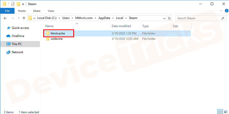 In the ‘Steam’ folder, you will get ‘htmlcache’, just open it.