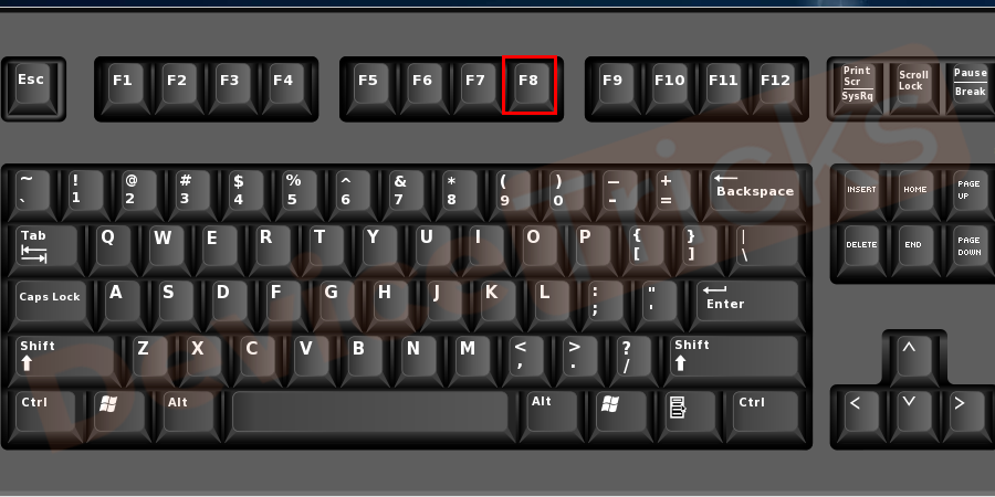 However, if you are a Windows 7 user, then restart your computer and then press the F8 key when the computer restarts.