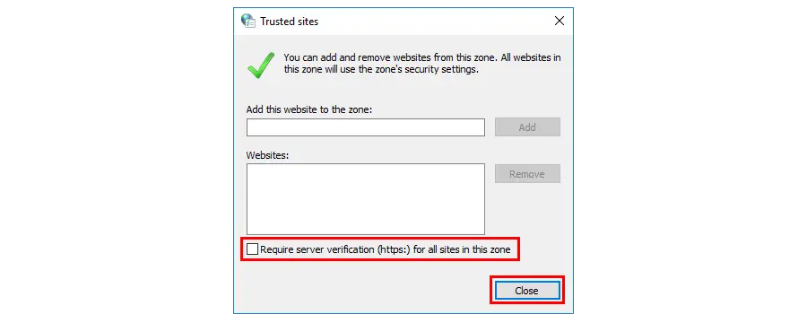 Whitelist the Windows Update servers to Fix the Error code: 0x80070035