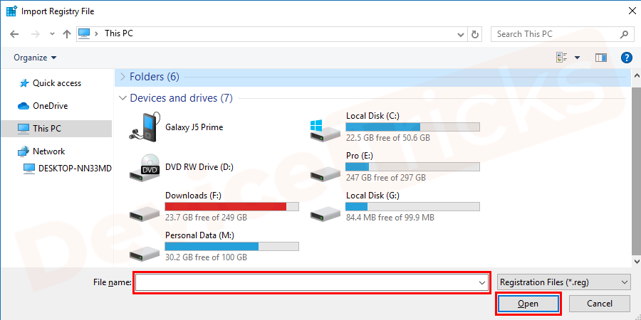 Soon, you will be asked to upload the file and your job is to select the path where you have copied the fresh Winsock registry files.