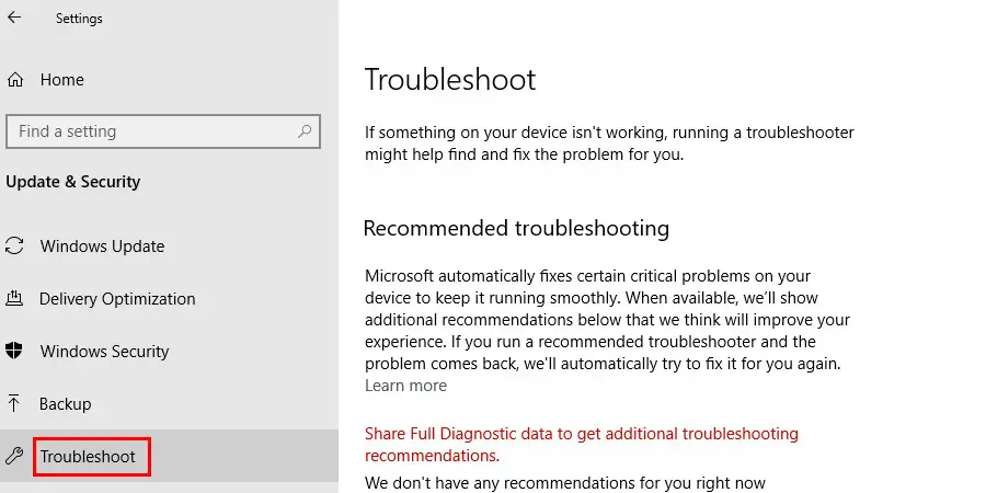 Run Windows Update Troubleshooter to fix the Error code: 0x80070035