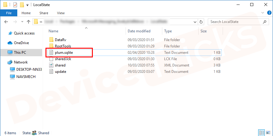 In the folder that opens up, check for the plum.sqlite file.