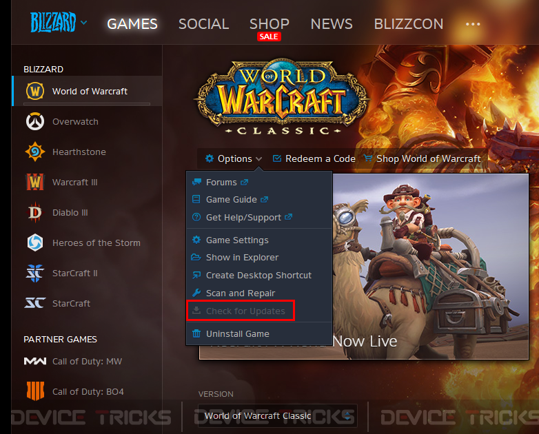 How to Fix World of Warcraft Error 132 Fatal Exception?