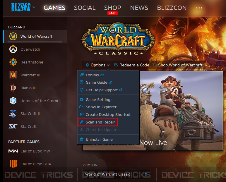 How to Fix World of Warcraft Error 132 Fatal Exception?