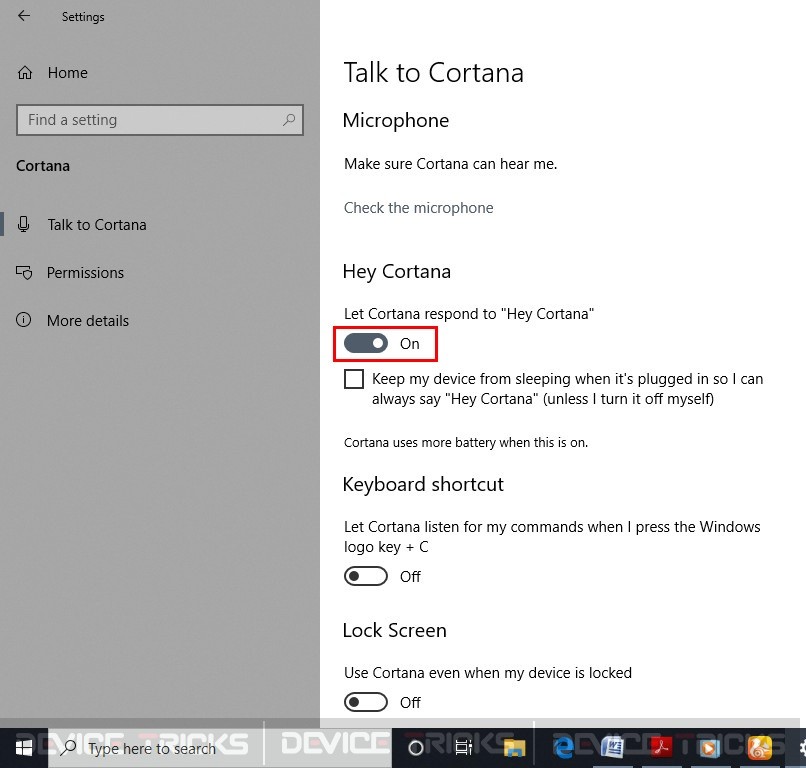 Enable Cortana