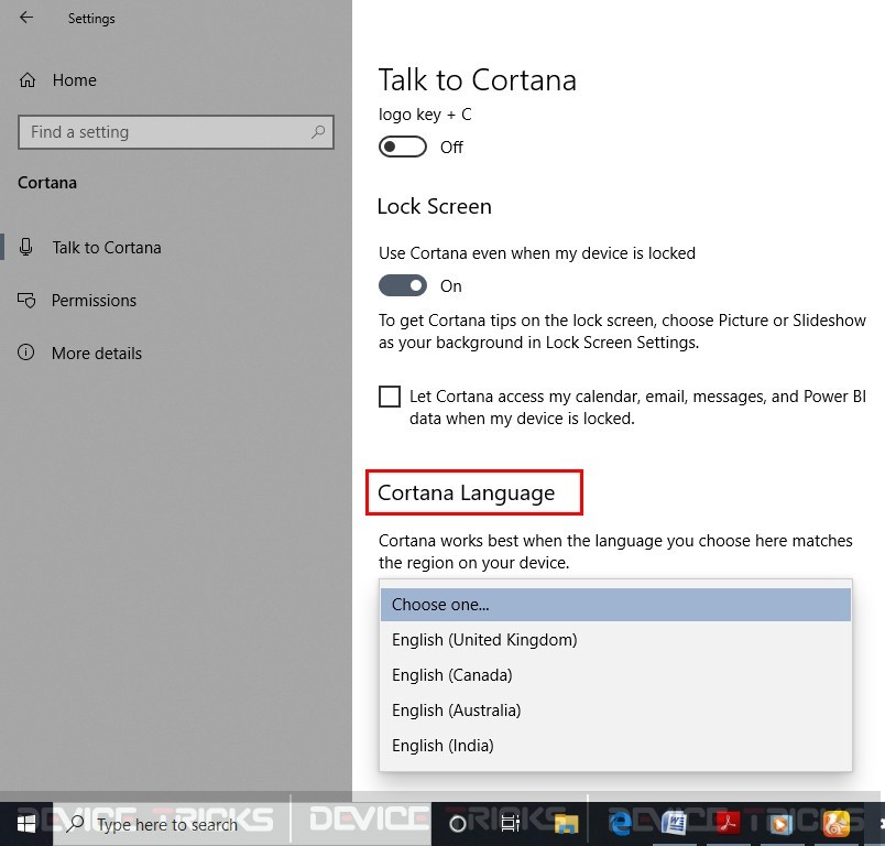 Enable Cortana