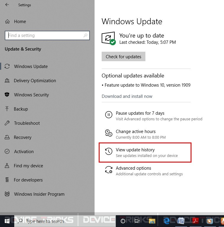 Uninstall Windows Update to Fix Cortana Not Working in Windows 10