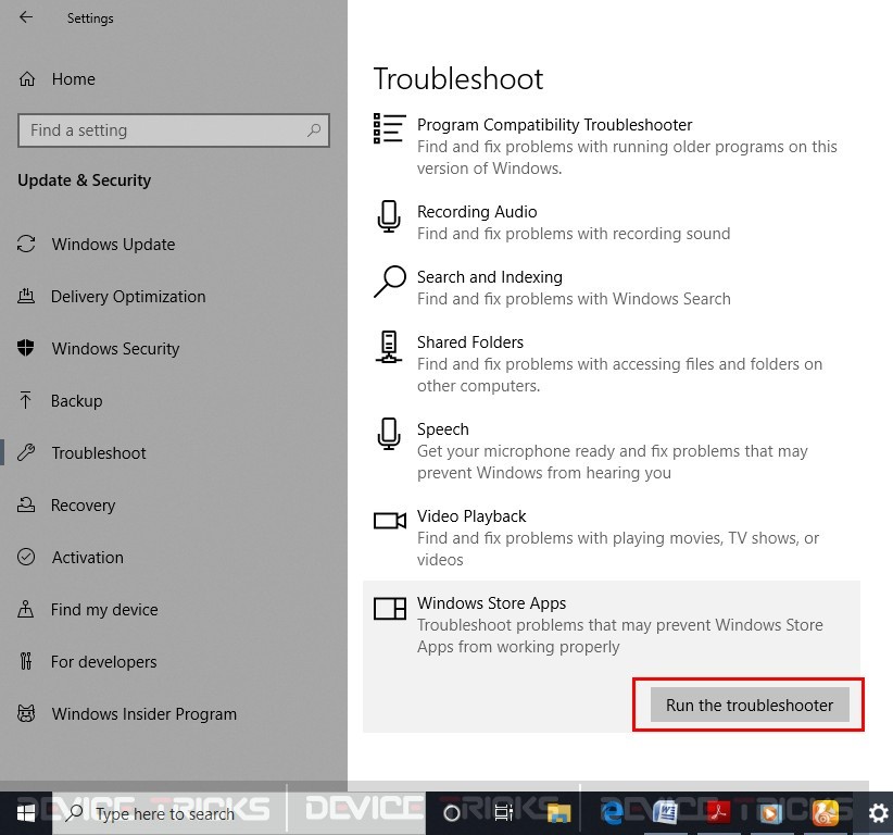 Run Windows Troubleshooter to fix Cortana not responding Issue
