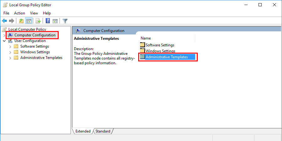 Administrative Template