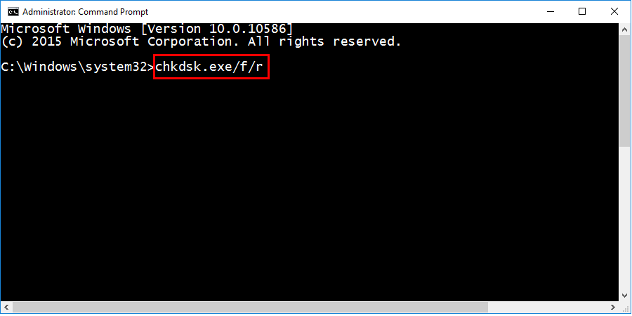 chkdsk.exe/f/r
