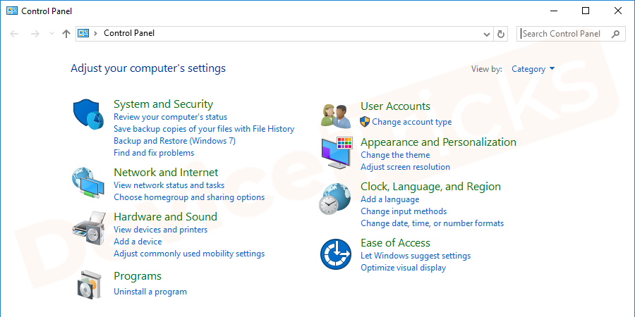 Move to the bottom left of the taskbar and then click on the ‘Network’ icon. Or go to Control Panel by pressing Win+X+P keys at a time.