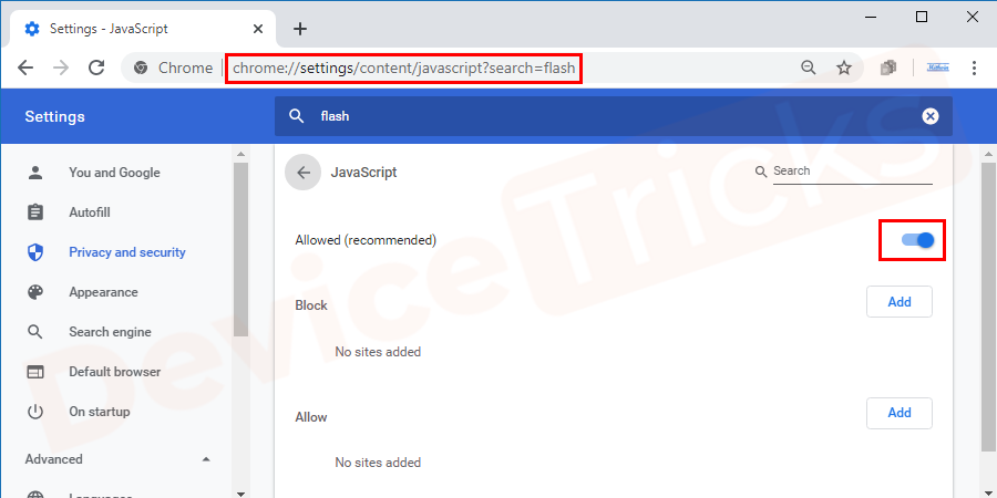 Open your browser and go to settings and enable it.