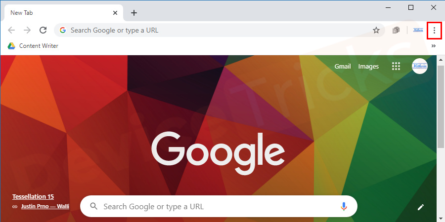 Launch Google Chrome and click on the ‘More’ icon located at the upper right corner of the page.