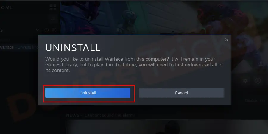 Thereafter, you will be asked for the confirmation and here you need to click on the Uninstall button.