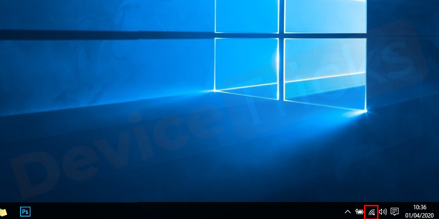 Move to the System tray section which is located at the bottom of the Window and select internet icon.