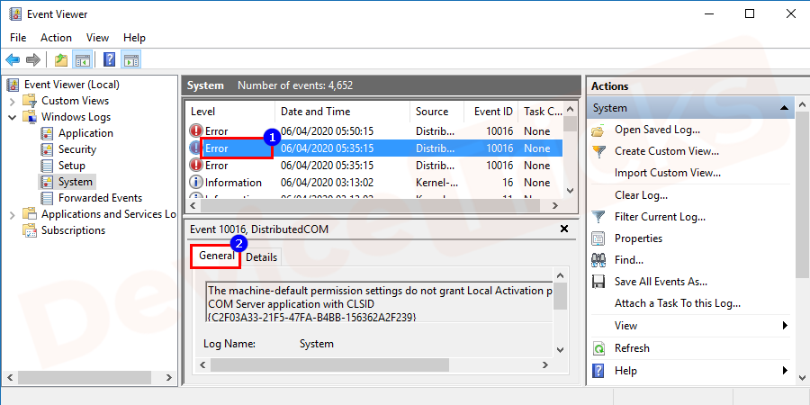 Now scroll down the page using the slider and navigate the information list that is showing the driver's details. You need to stop the navigation when you will find the red exclamatory mark, select the driver and then read the details of the driver in the general box located at the bottom of the window.