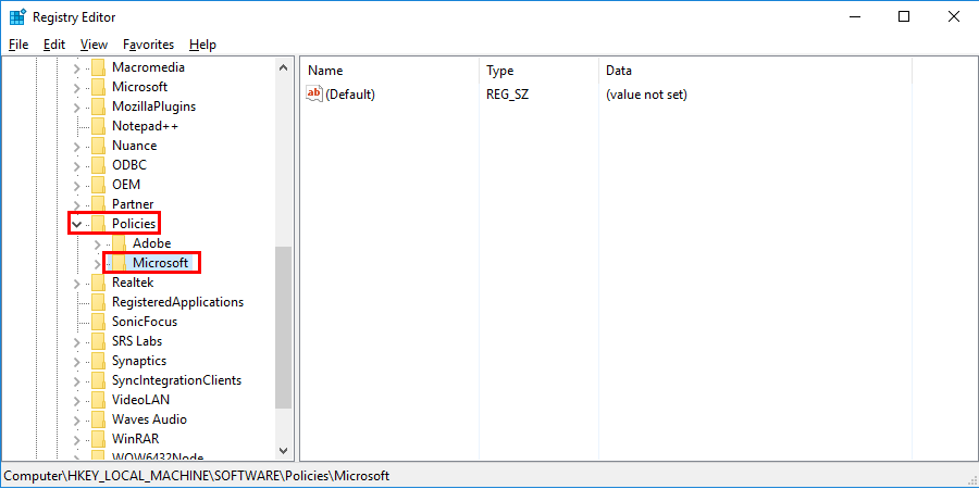 select Microsoft