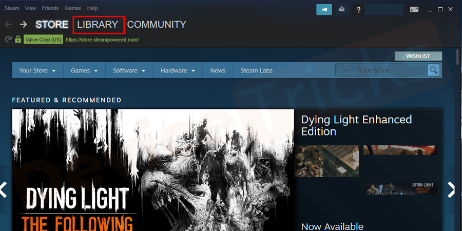 Click on the LIBRARY tab located at the top of the page.