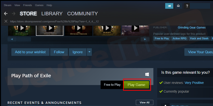 After getting the game, click on the Play Game button.