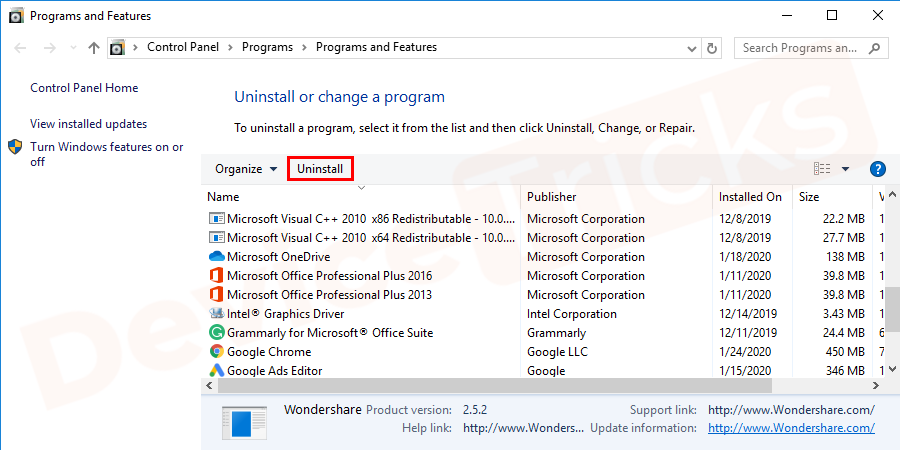 If you found the HP Client Security Manager, select the same and then click on the Uninstall button located at the top of the page.