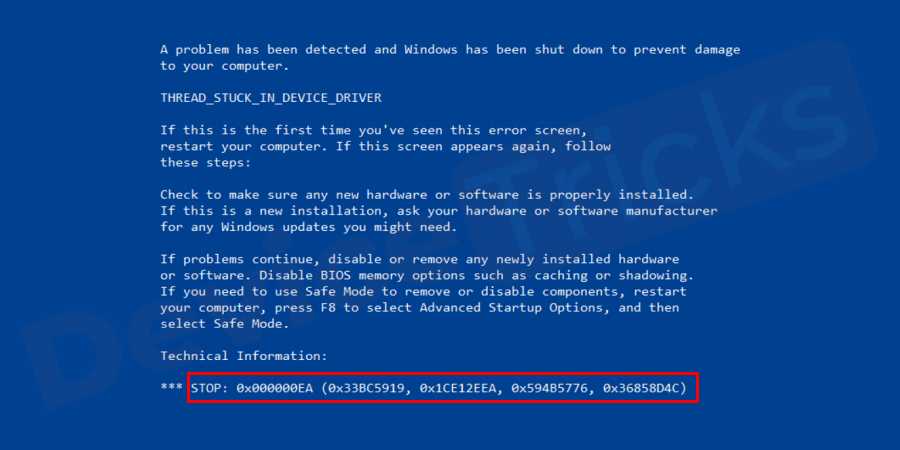 thread stuck in device driver after latest update