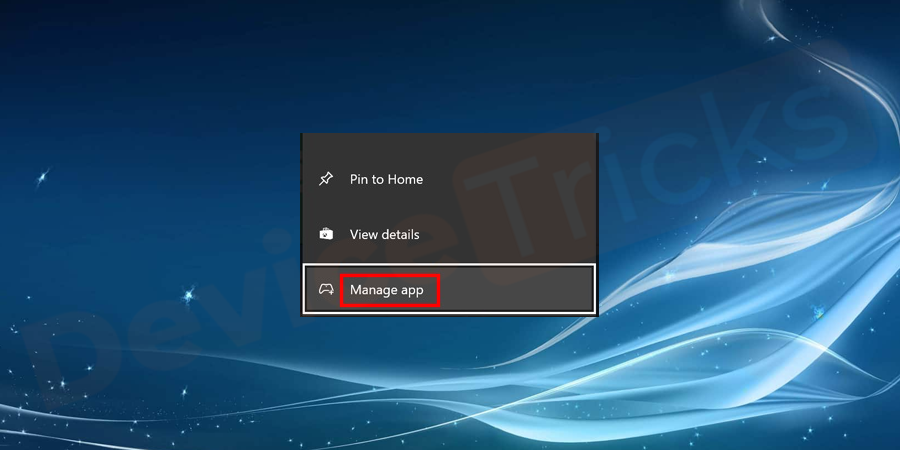 Manage Apps to fix Netflix not working on Xbox One