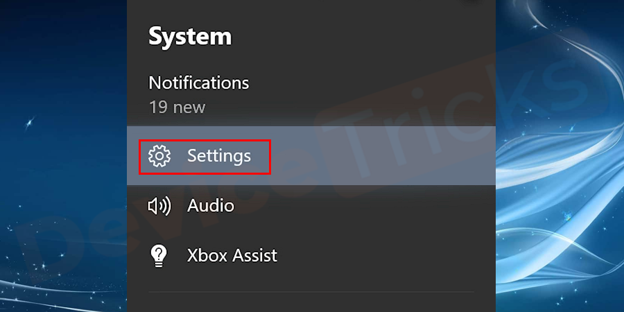 Click on the Settings icon.