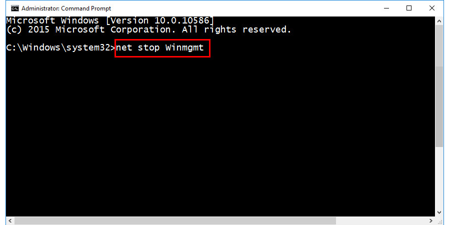 net stop Winmgmt