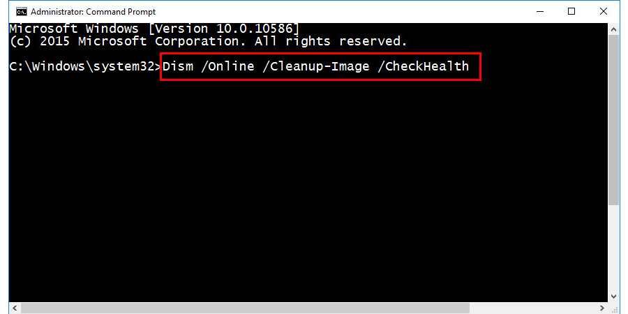 Dism /Online /Cleanup-Image /CheckHealth
