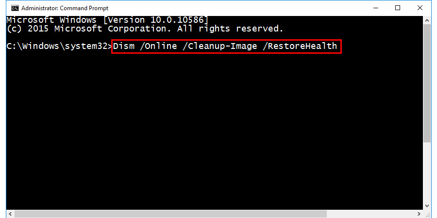 Dism /Online /Cleanup-Image /RestoreHealth