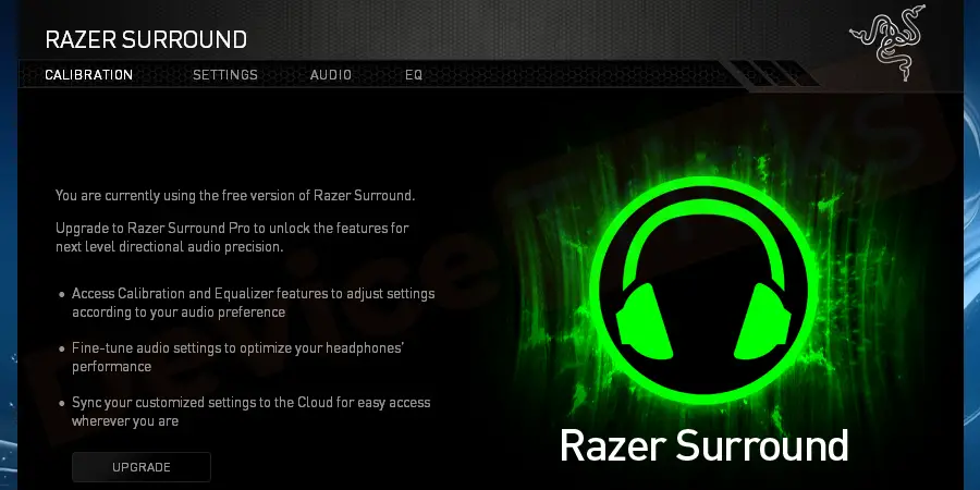 Click on the “Razer Surround” on that notification and then immediately cancel it. Do not update/upgrade/install Razer Surround in any case.